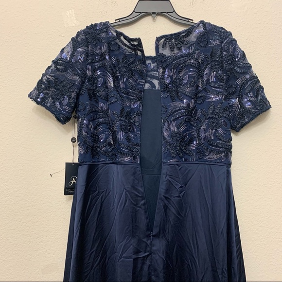 Adrianna Papell High-Low Beaded Soutache Maxi - Picture 12 of 12